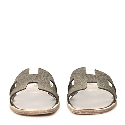 Hermes Epsom Oran Sandals 39 Etoupe 2 of 9
