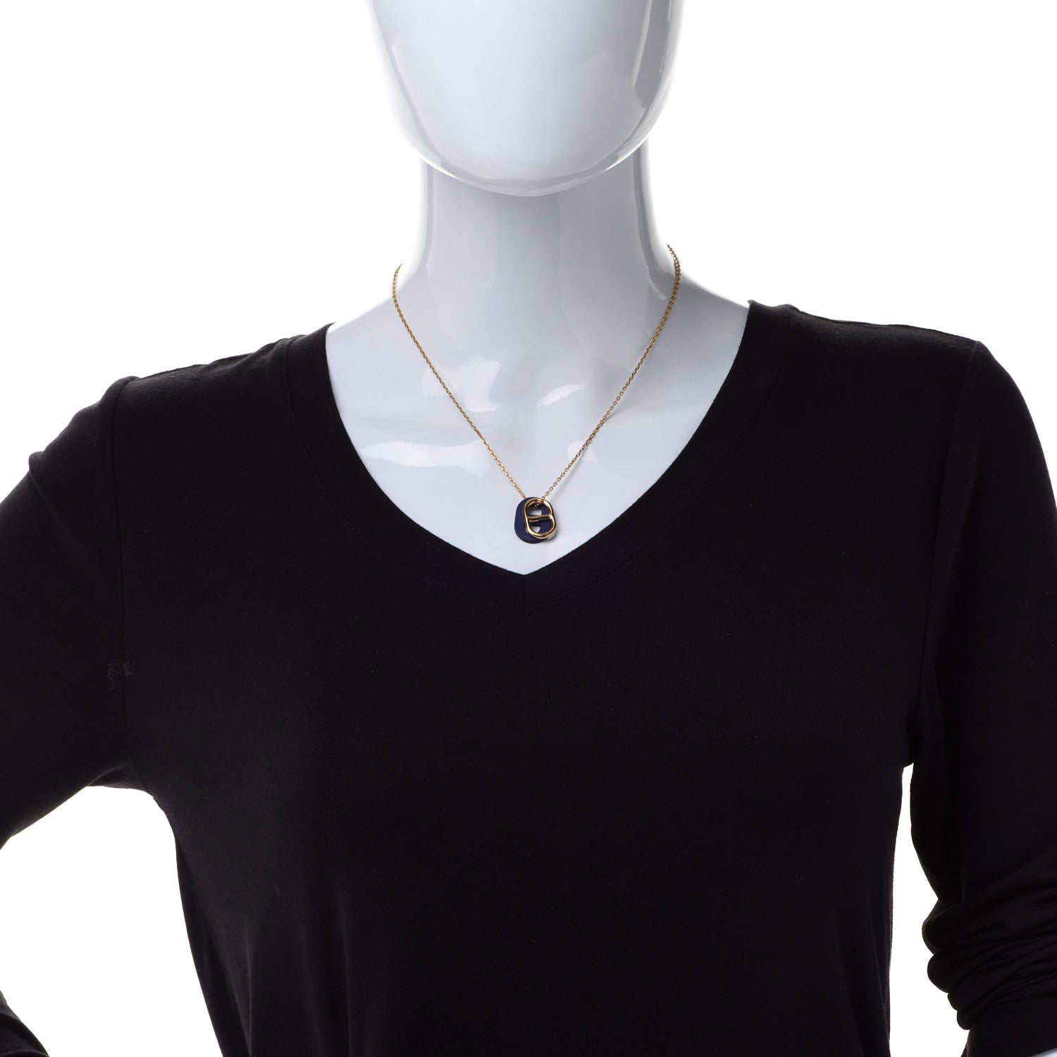 Hermes Swift O'Maillon Pendant Necklace Bleu Nuit 2 of 7