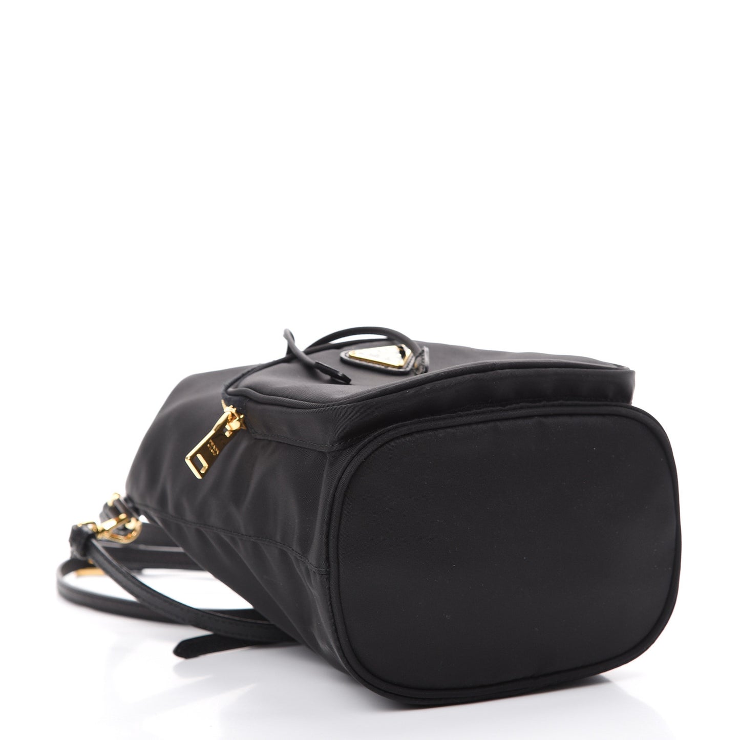 Saffiano Tessuto Nylon Mini Bucket Crossbody Bag Black