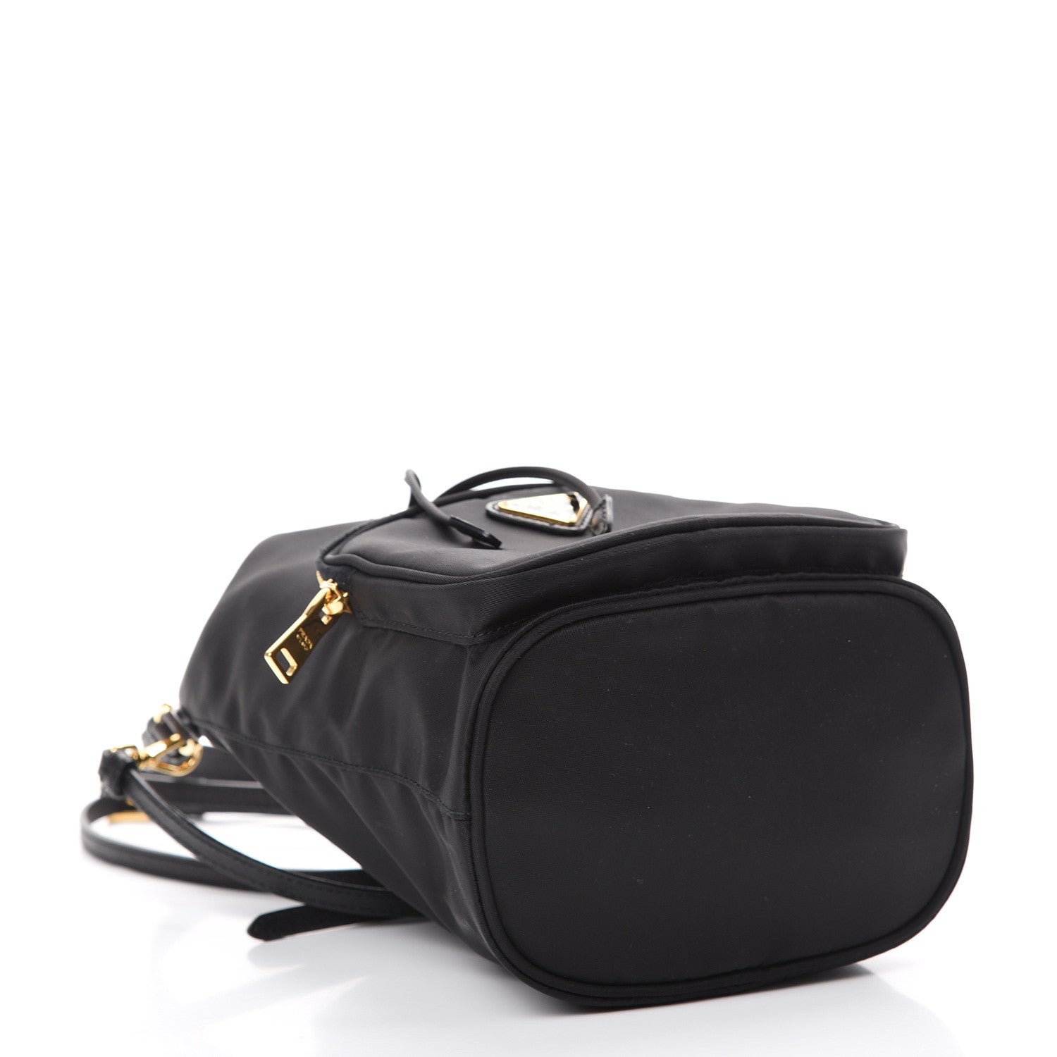 Prada Saffiano Tessuto Nylon Mini Bucket Crossbody Bag Black 3 of 11