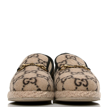 Gucci Covered Wool GG Monogram Mens Fria Horsebit Loafers 7.5 Beige Ebony Black Butterscotch 2 of 4