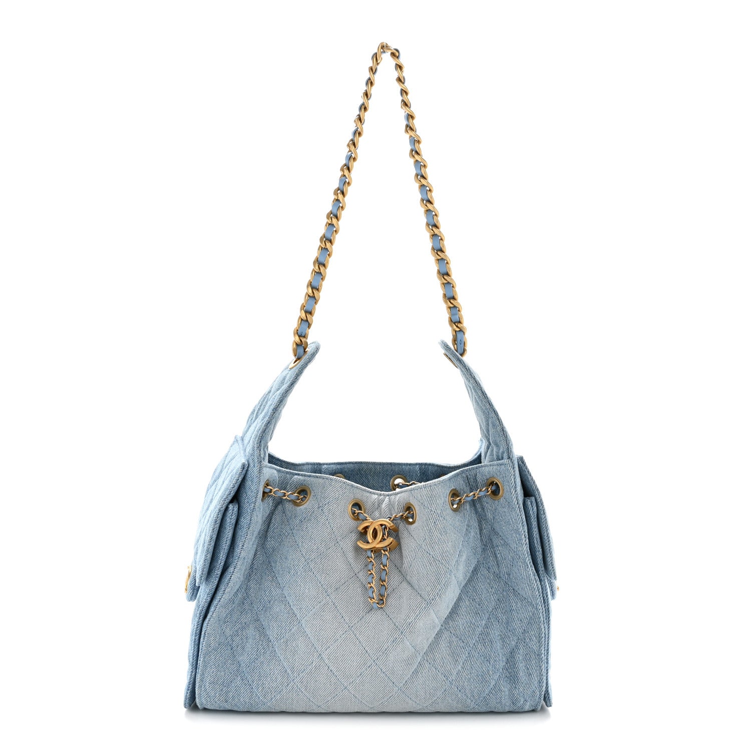 Chanel Washed Denim Quilted Small Chanel 25 Handbag Blue 1 of 10