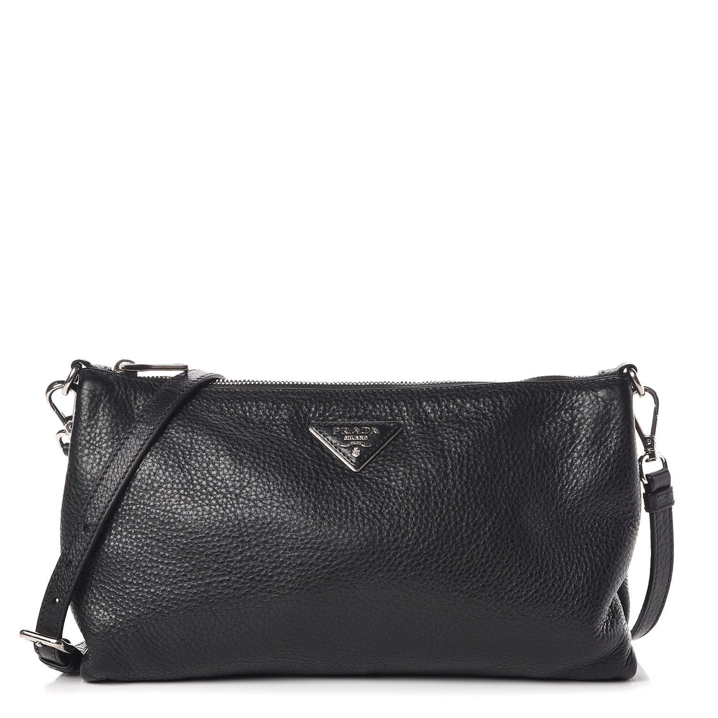 Vitello Daino Crossbody Bag Black