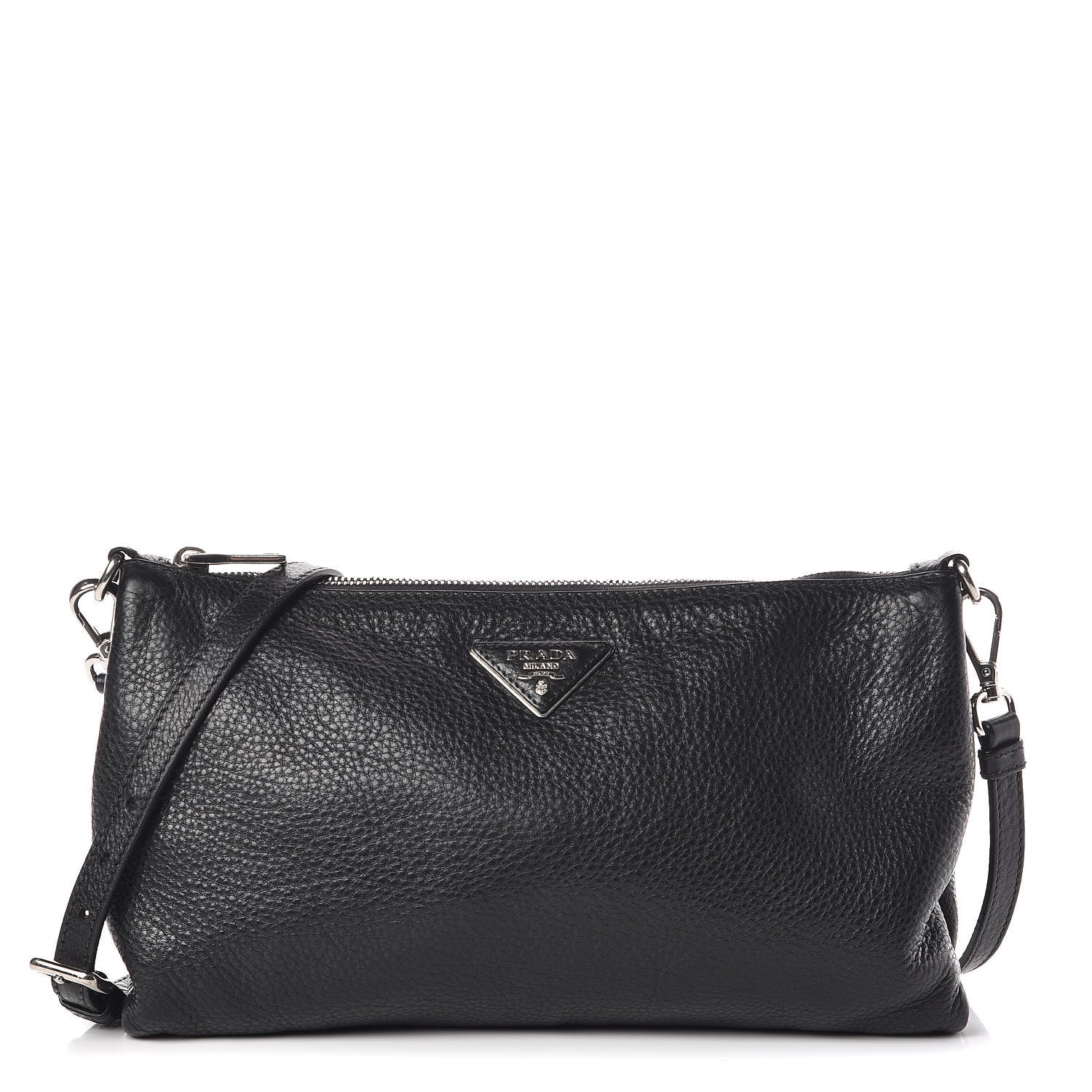 Prada Vitello Daino Crossbody Bag Black 1 of 11
