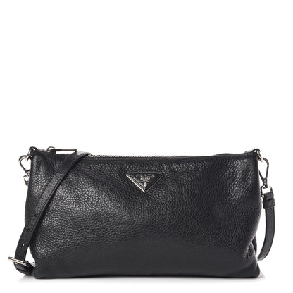 Prada Vitello Daino Crossbody Bag Black 1 of 11
