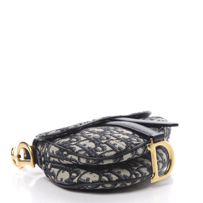 Christian Dior Oblique Mini Saddle Bag Blue 4 of 10