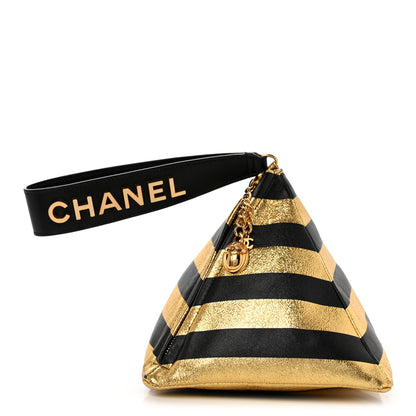 Chanel Metallic Lambskin CC Kheops Pyramid Bag Gold Black 1 of 9