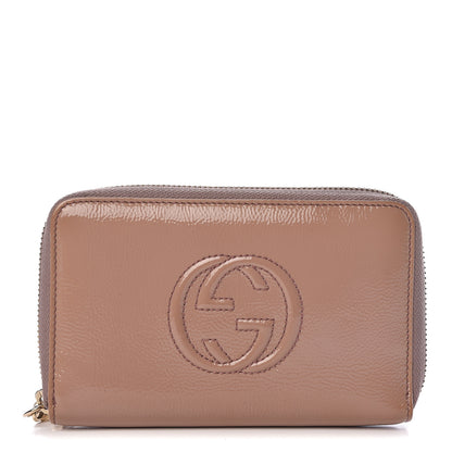 Gucci Patent Medium Soho Zip Around Wallet Dark Cipria 1 of 11