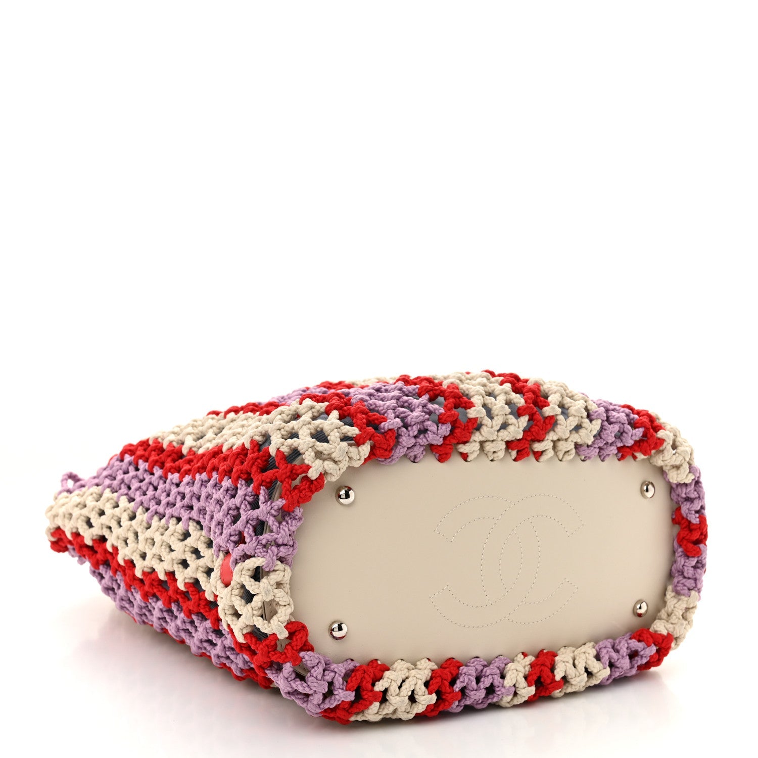 Chanel Lambskin Mixed Fibers Large Shopping Bag Red Purple White 5 of 12