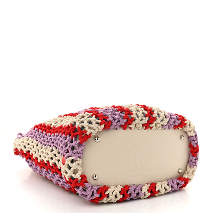 Chanel Lambskin Mixed Fibers Large Shopping Bag Red Purple White 5 of 12