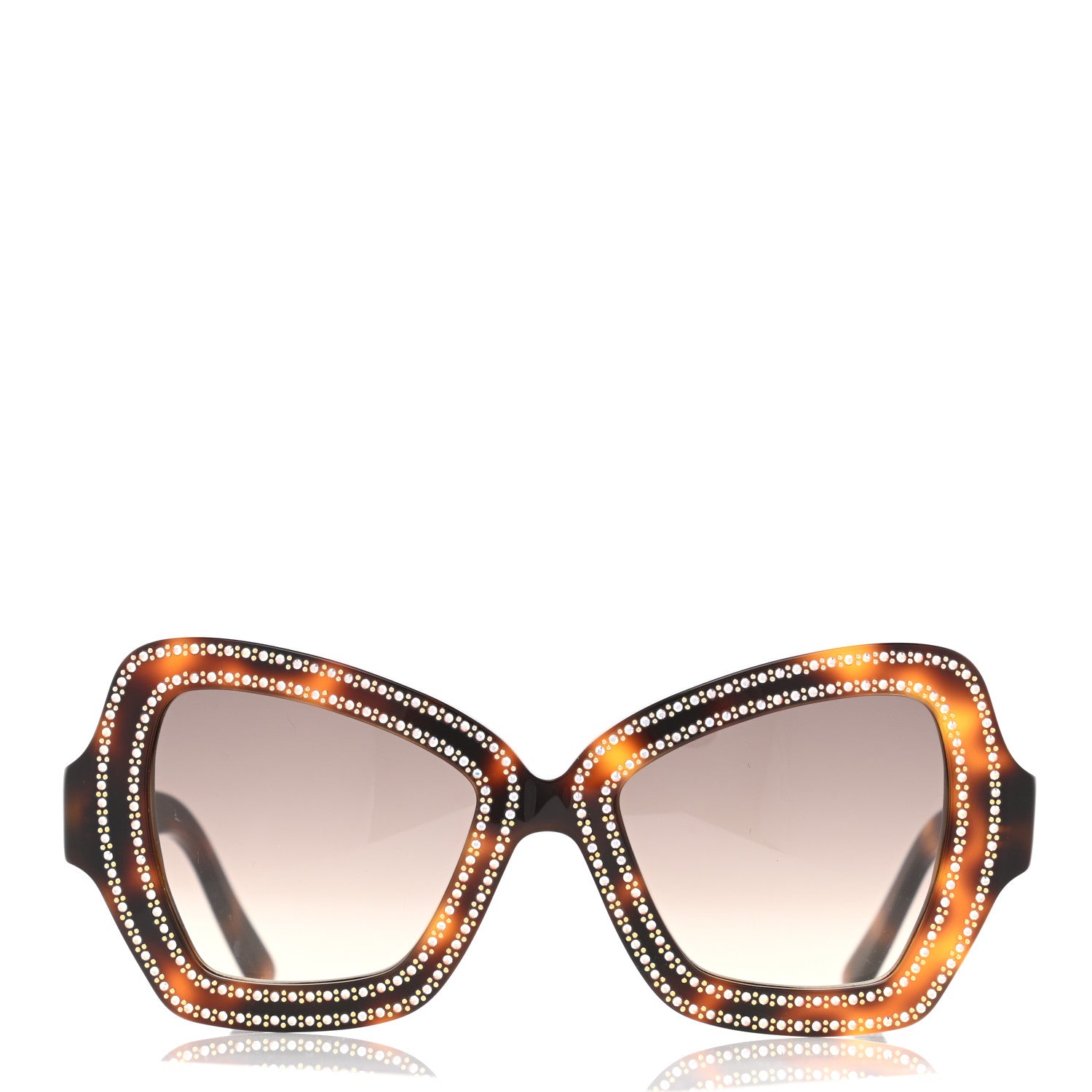 Celine Acetate Crystal Butterfly Sunglasses CL 4067IS Dark Havana 2 of 7
