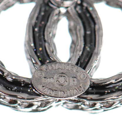 Chanel Crystal CC Earrings Ruthenium Dark Grey 4 of 5