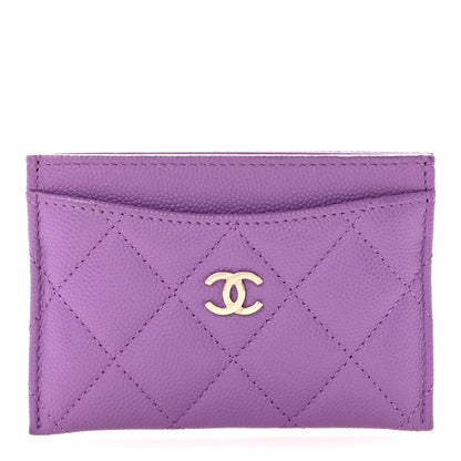 Chanel Caviar Quilted Card Holder Purple 1 of 10