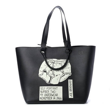 Loewe Calfskin Underwear Print Large Double Handle Tote Black 1 of 4