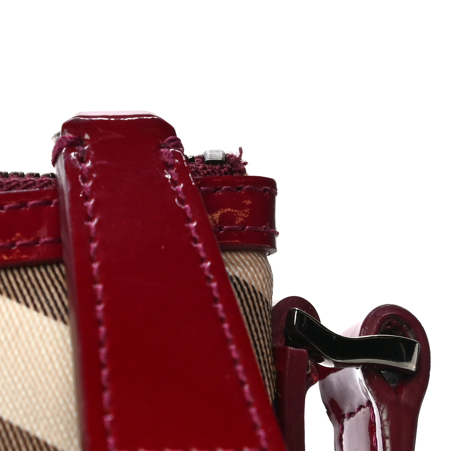 Patent Nova Check Julia Crossbody Bag Red