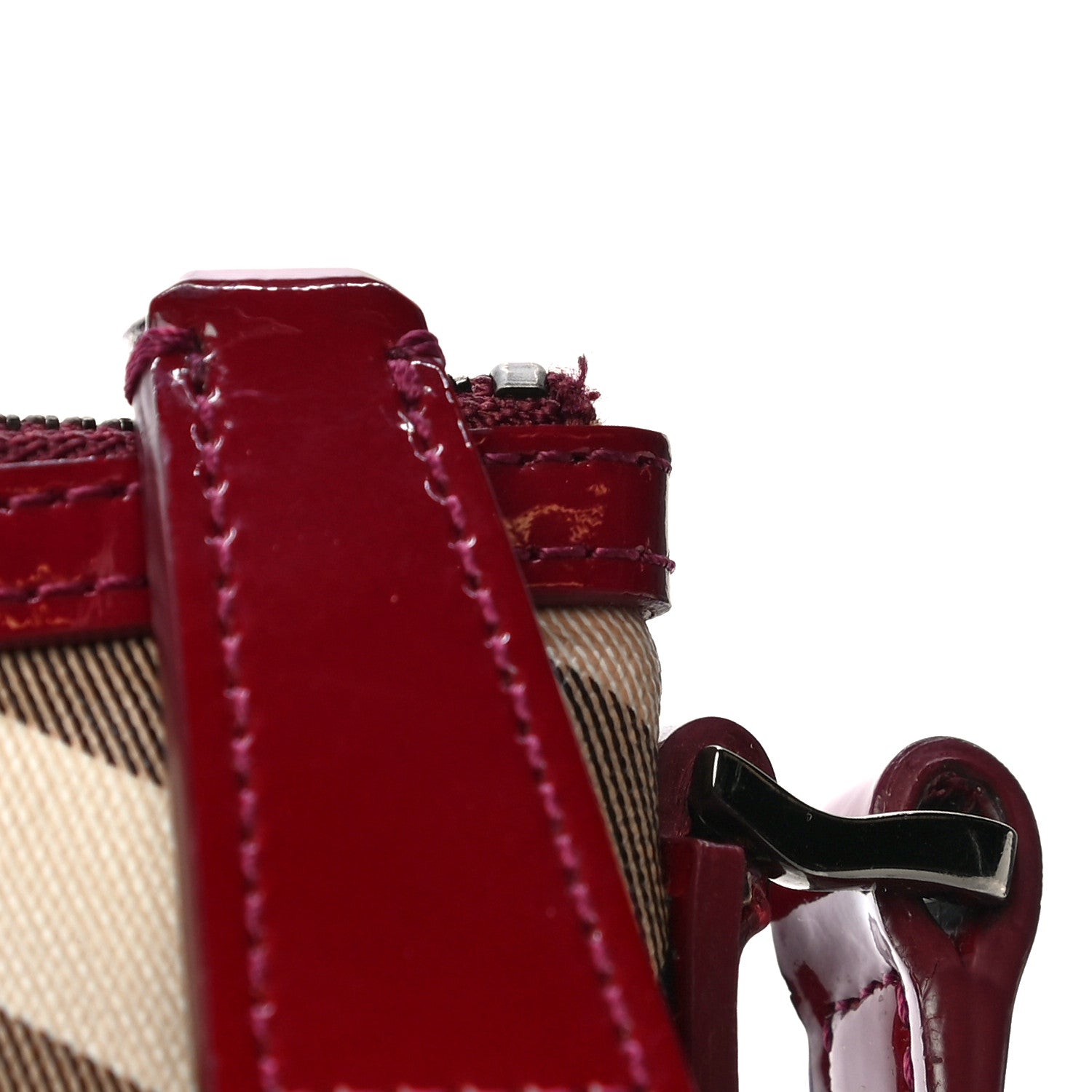 Burberry Patent Nova Check Julia Crossbody Bag Red 11 of 11