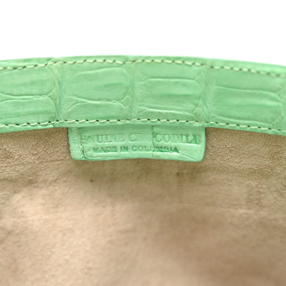 Nancy Gonzalez Crocodile Foldover Clutch Seafoam 7 of 8