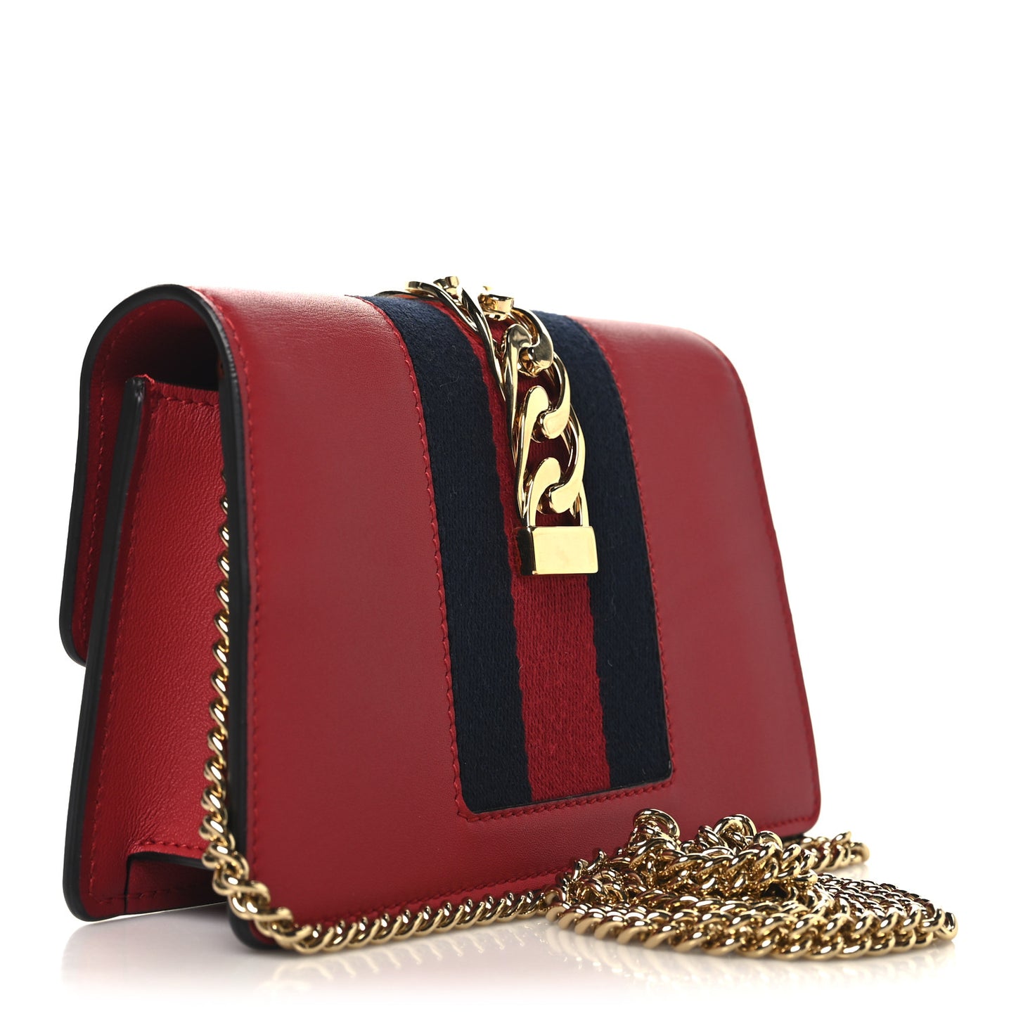 Calfskin Super Mini Sylvie Chain Shoulder Bag Hibiscus Red
