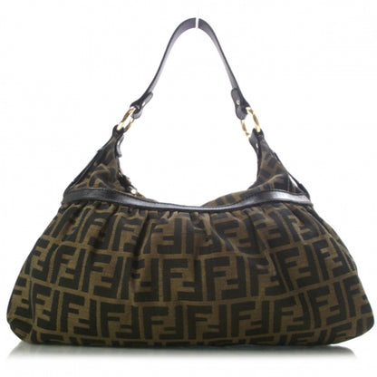 Fendi Zucca Cuoio Lucido Hobo Tobacco Moro 1 of 12