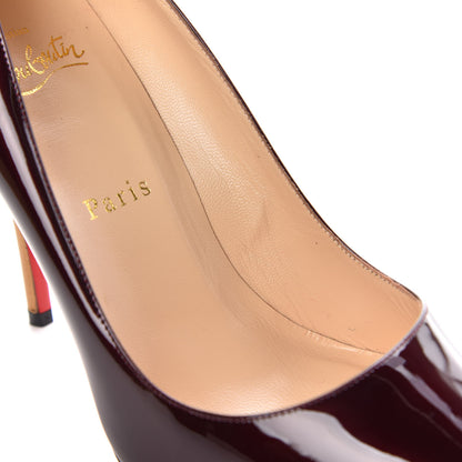 Christian Louboutin Patent Pony Hair Leopard Print Huguette 100 Pumps 39 Rouge Noir Leopard 8 of 15