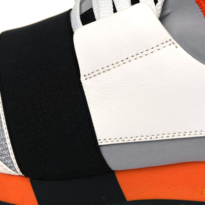 Balenciaga Calfskin Neoprene Mesh Suede Race Runner Sneakers 38 White Black Grey 10 of 15
