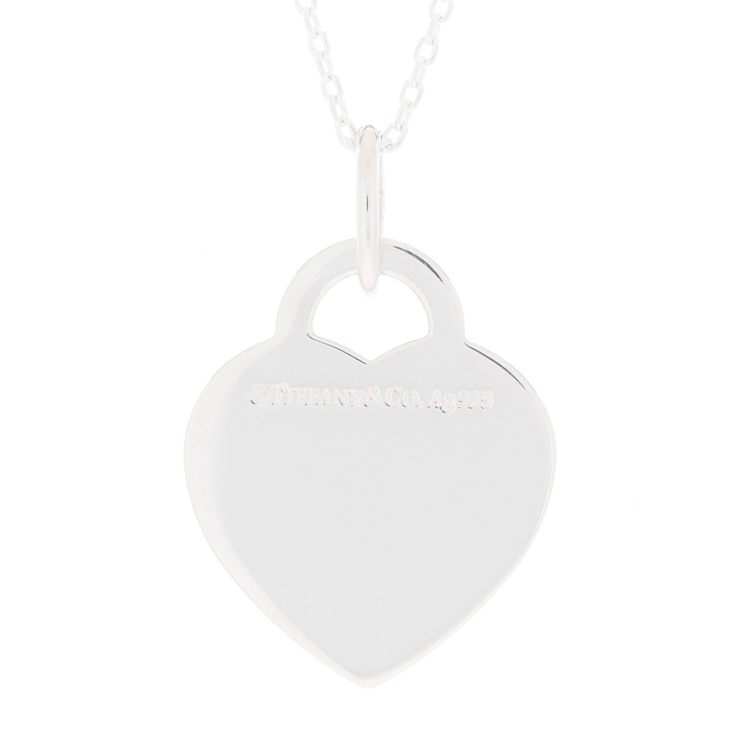 Tiffany Sterling Silver Heart Tag Alphabet T Pendant Necklace 3 of 4