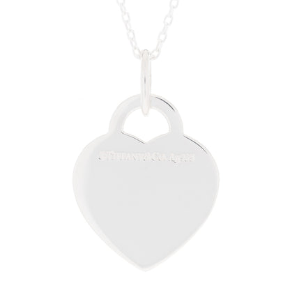 Tiffany Sterling Silver Heart Tag Alphabet T Pendant Necklace 3 of 4