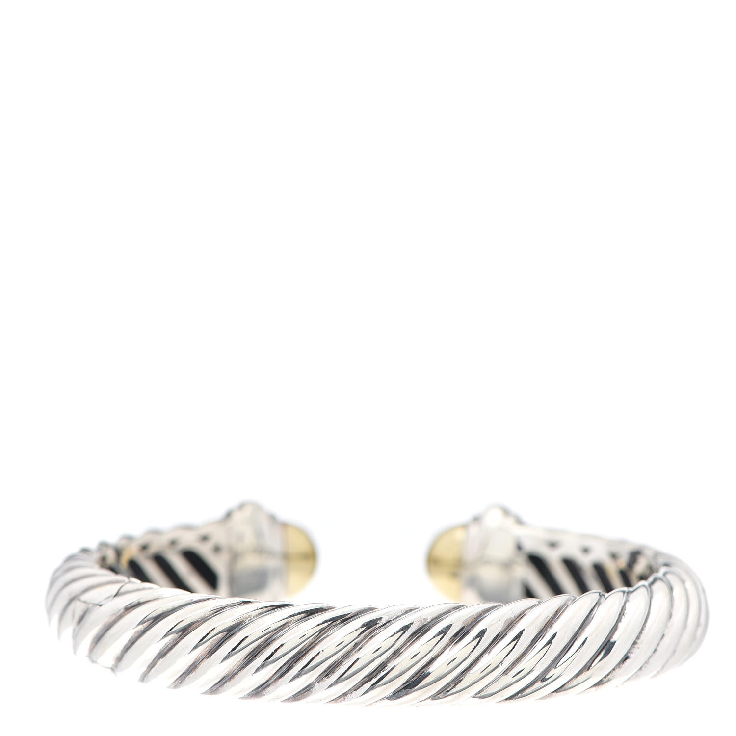 David Yurman Sterling Silver 18K Yellow Gold 10mm Waverly Bracelet 3 of 4