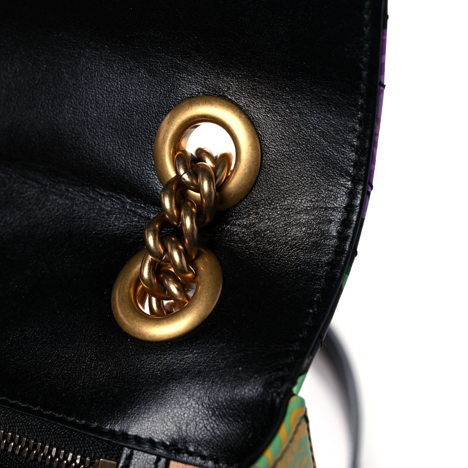 Gucci X KEN SCOTT Calfskin Matelasse Floral Small GG Marmont Shoulder Bag Black 13 of 14