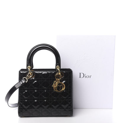 Christian Dior Patent Cannage Medium Lady Dior Black 12 of 12