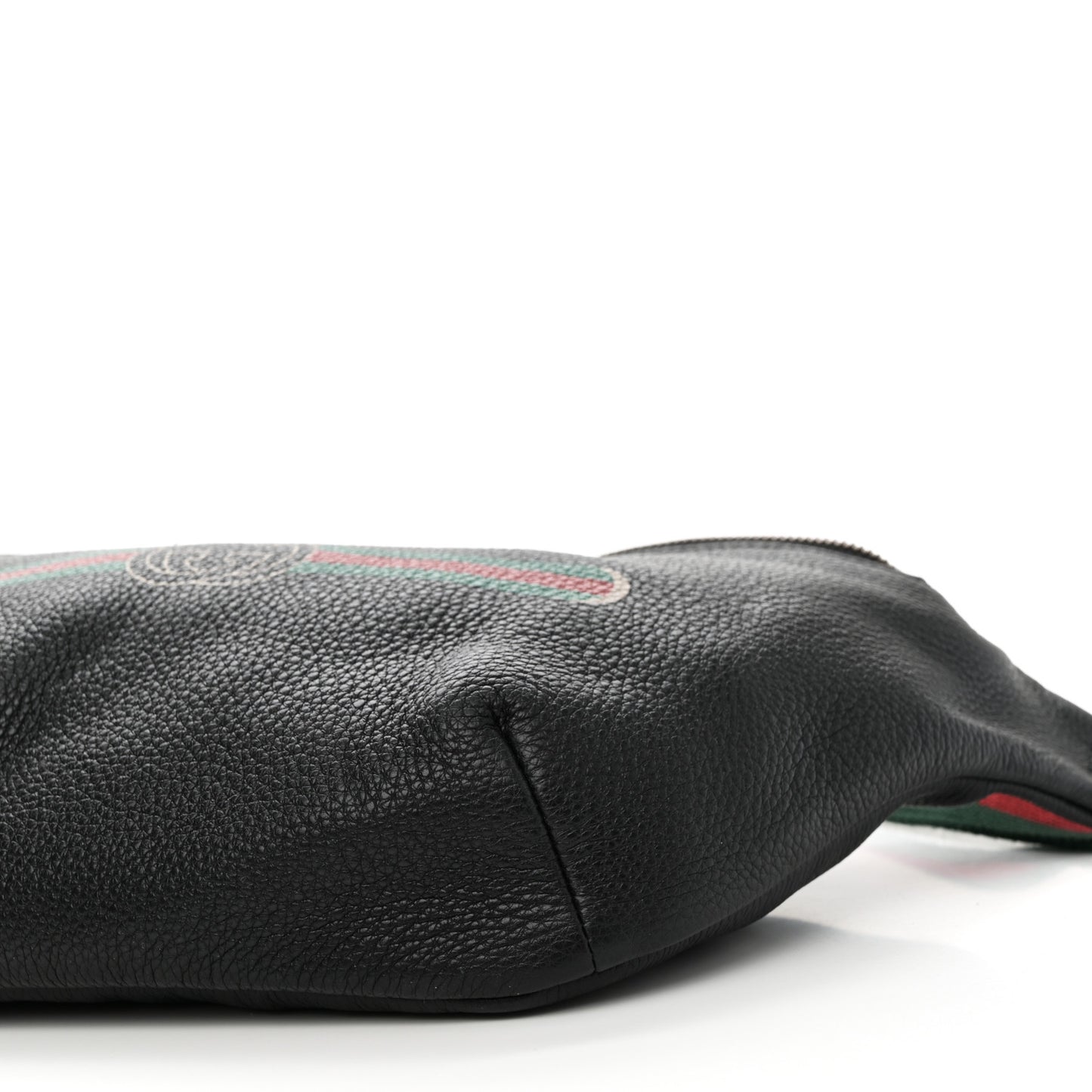 Grained Calfskin Logo Belt Bag Black