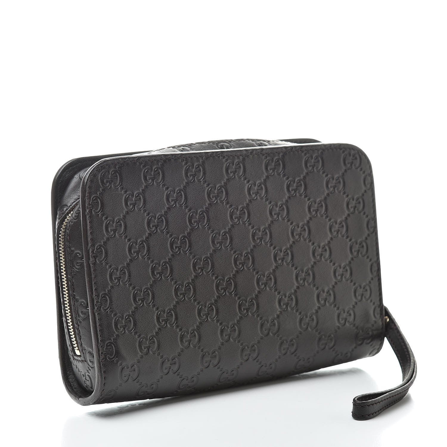 Gucci Guccissima Zip Clutch Dark Brown 3 of 7
