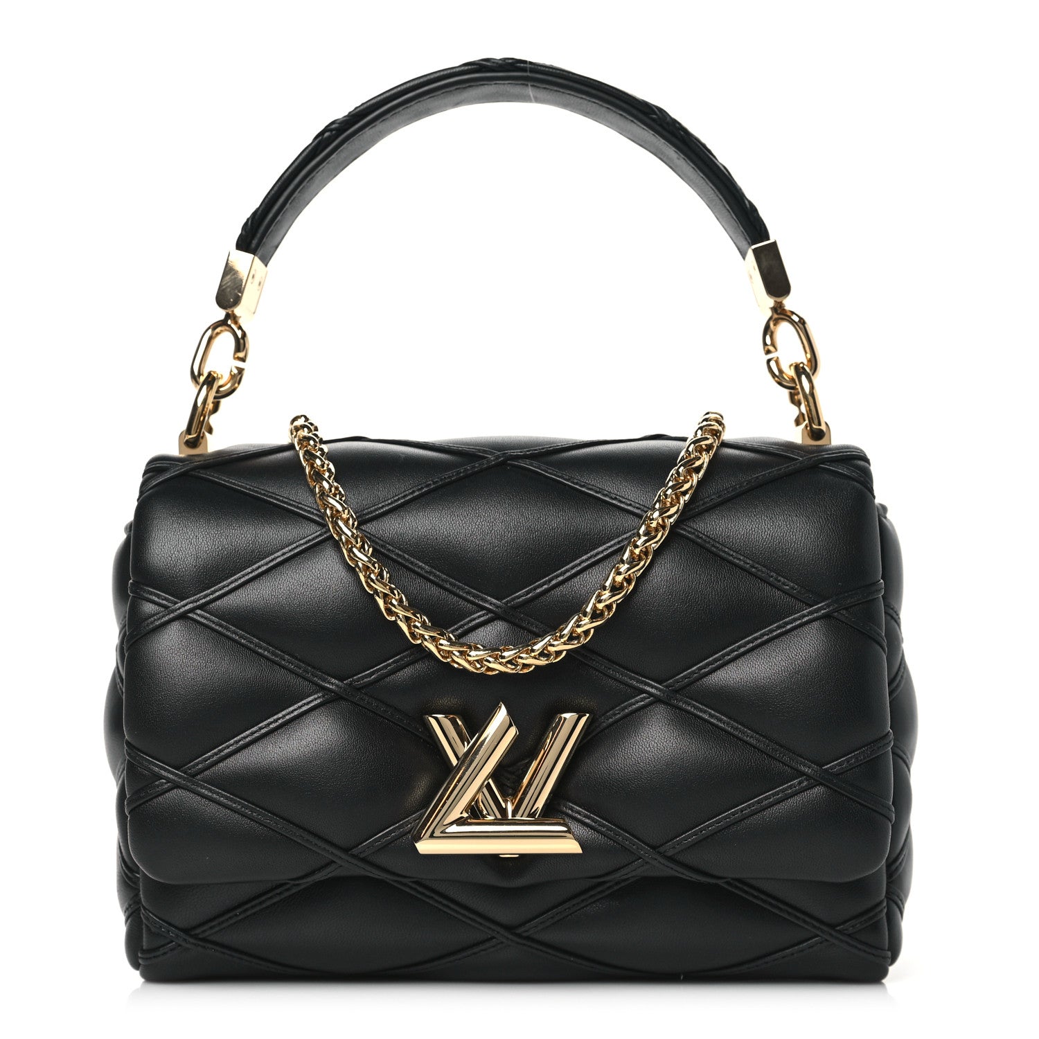 Louis Vuitton Lambskin Malletage GO-14 PM NM Black 1 of 9