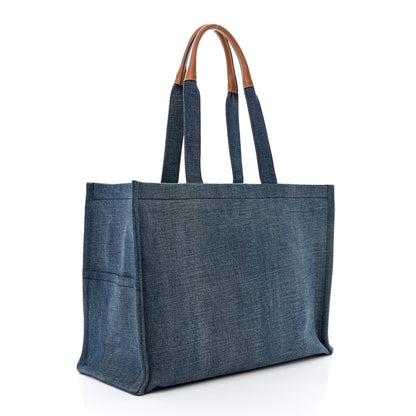 Celine Denim Large Thais Cabas Navy Tan 3 of 11