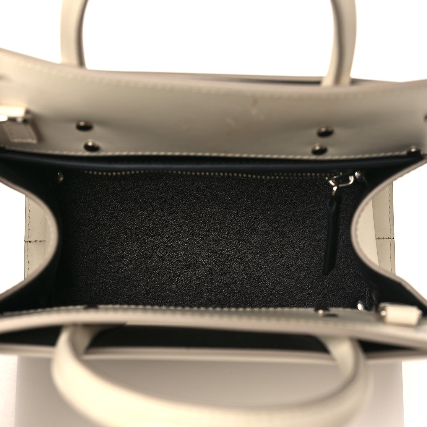 Smooth Calfskin Mini Horizon Satchel Off White