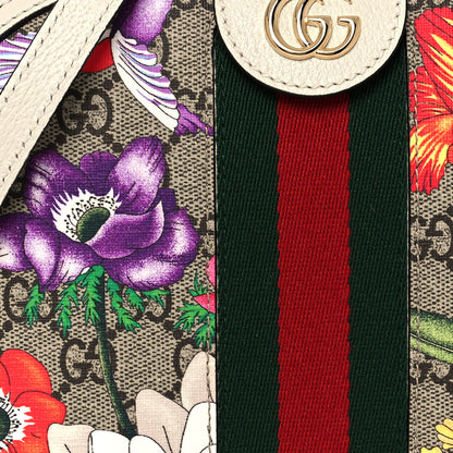 Gucci GG Supreme Monogram Flora Web GG Small Ophidia Dome Shoulder Bag White 8 of 13