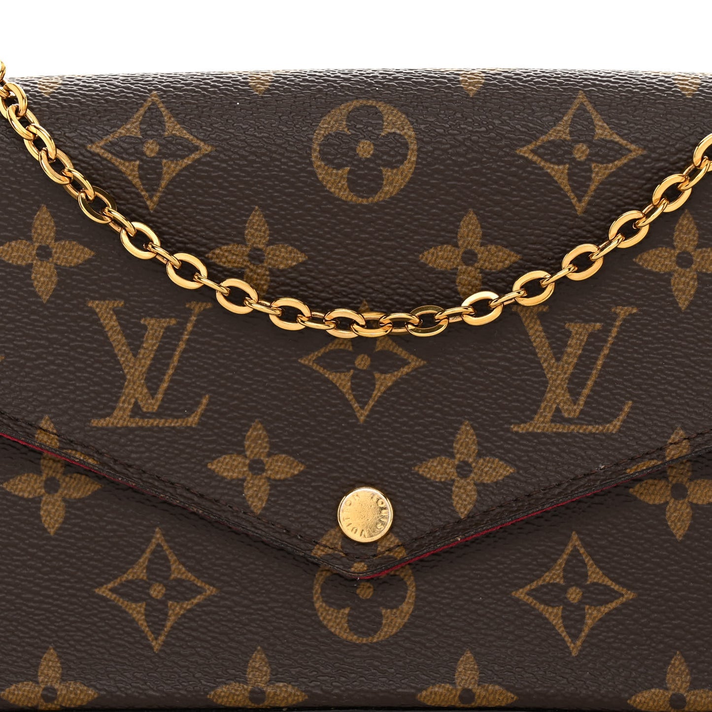 Monogram Pochette Felicie Chain Wallet Fuchsia