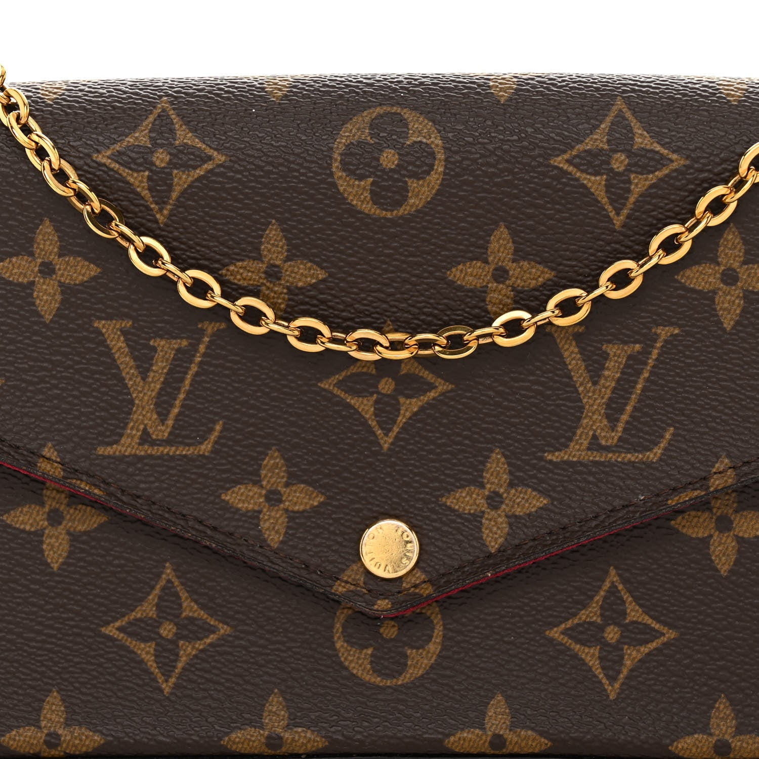 Louis Vuitton Monogram Pochette Felicie Chain Wallet Fuchsia 9 of 15