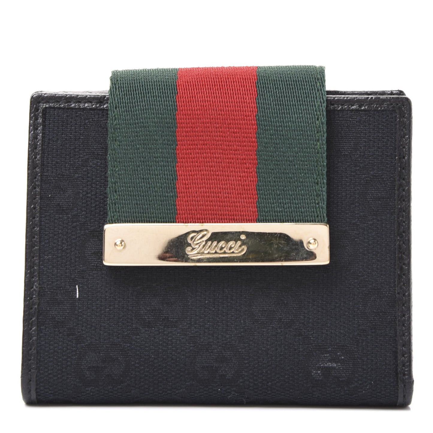 Monogram Web French Flap Wallet Black