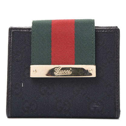 Gucci Monogram Web French Flap Wallet Black 1 of 8