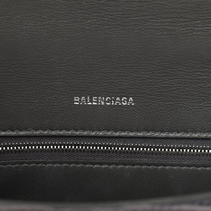 Balenciaga Shiny Calfskin Crocodile Embossed Small Hourglass Top Handle Bag Dark Grey 6 of 11