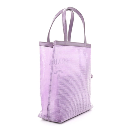 Prada Sequin Mesh Small Tote Bag Lilium 3 of 13