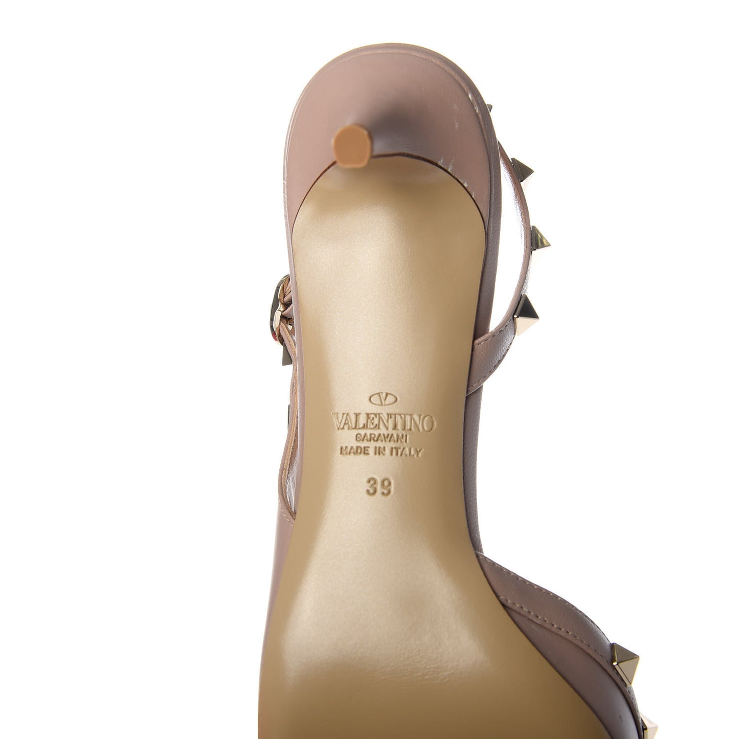 Nappa Rockstud Half D'Orsay Slingback 50mm Pumps 39 Poudre