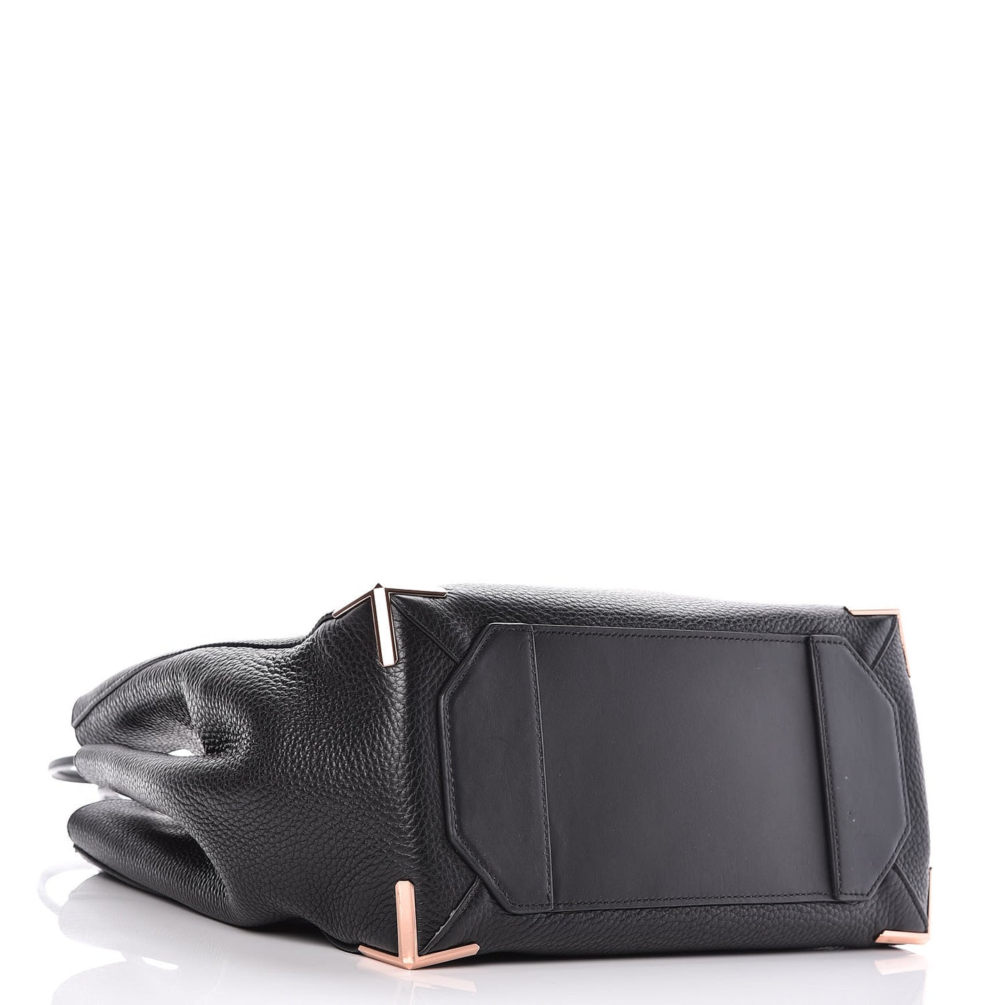 Pebbled Calfskin Large Prisma Skeletal Tote Black Rose Gold Hardware