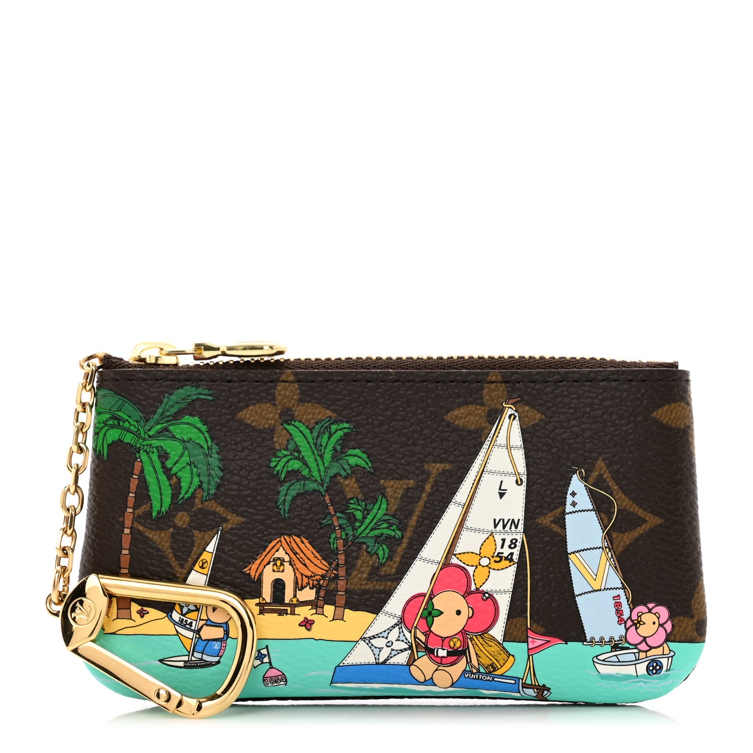 Louis Vuitton Monogram 2023 Christmas Animation Sailing Vivienne Key Pouch Dragonfruit Pink 1 of 7