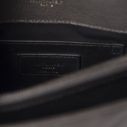 Saint Laurent Sheepskin Matelasse Chevron Monogram Medium College Bag Asphalt 11 of 13