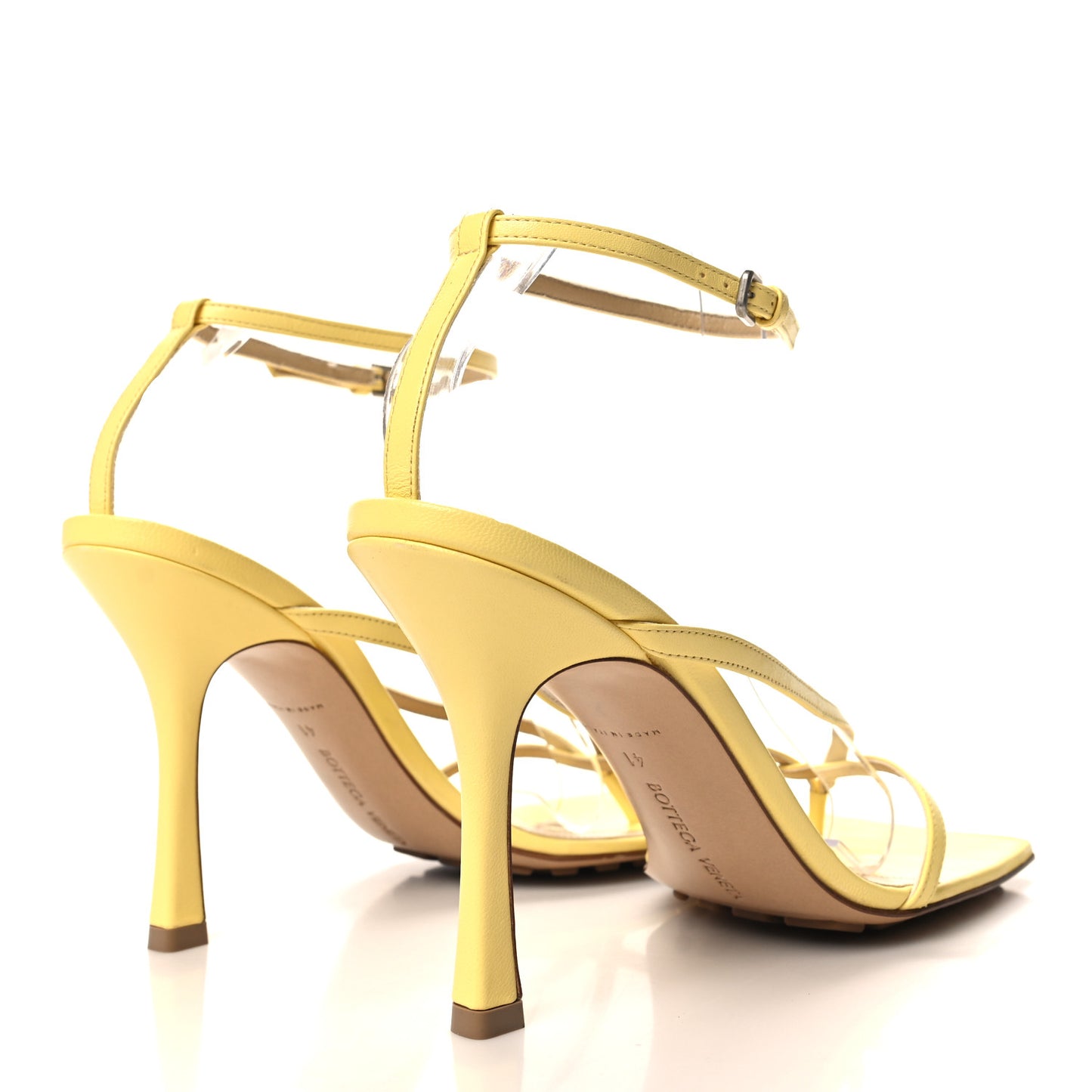 Lambskin Stretch Multi Strap 90mm Sandals 41 Pear