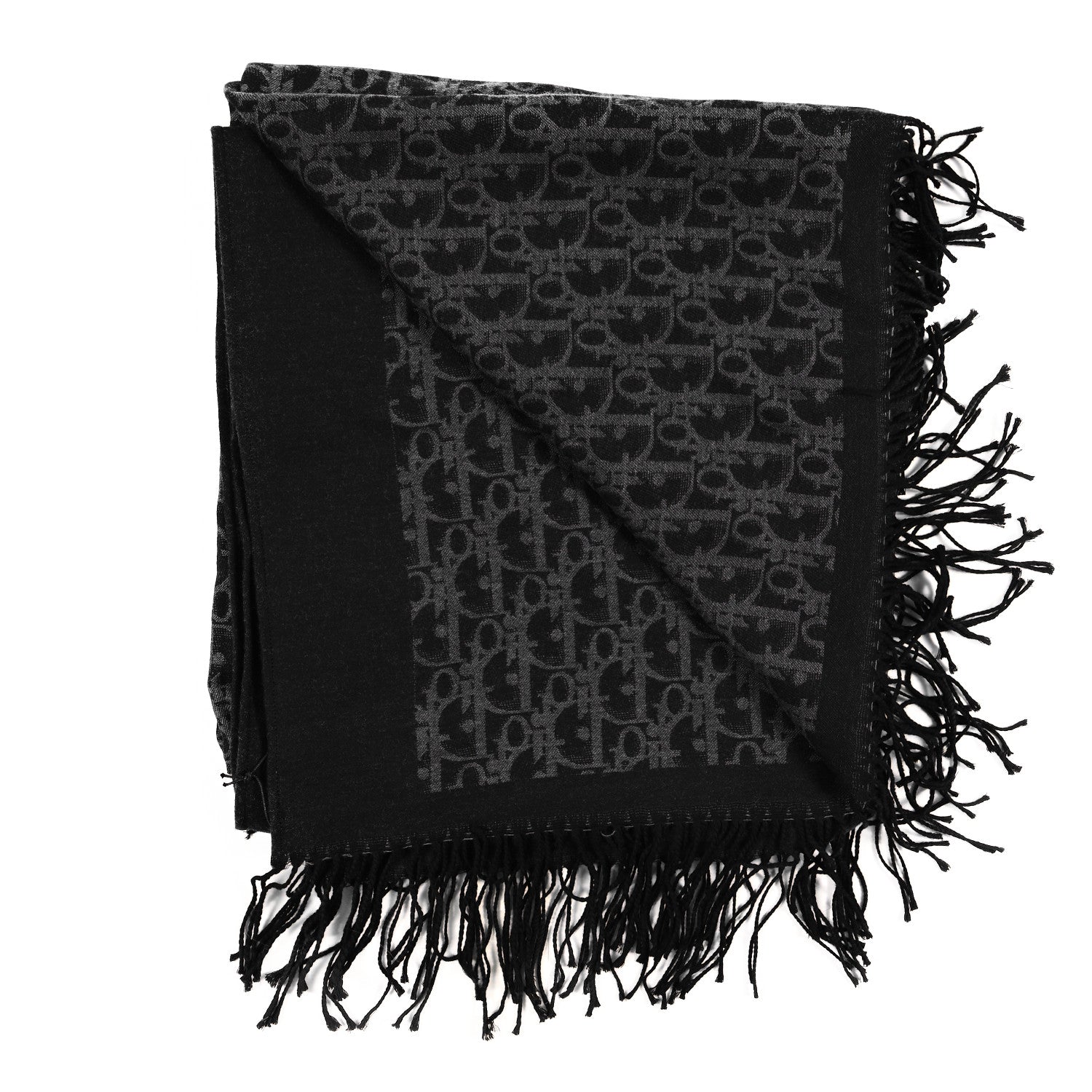 Christian Dior Wool Oblique Throw Blanket Black 2 of 3