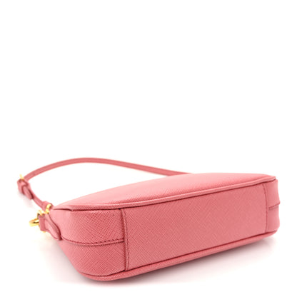 Prada Saffiano Metal Mini Shoulder Bag Pink 4 of 11