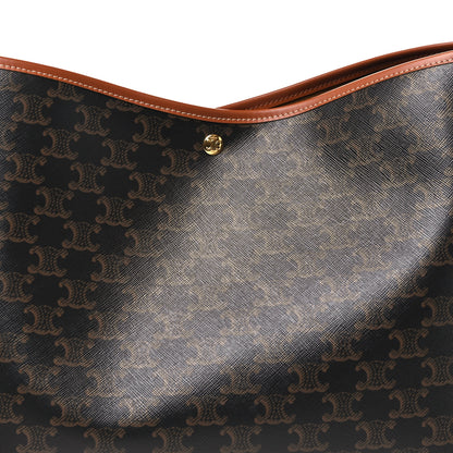 Celine Triomphe Canvas Calfskin Shopper Tote Tan 8 of 11